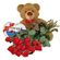 red roses with teddy and chocolates. Indonesia